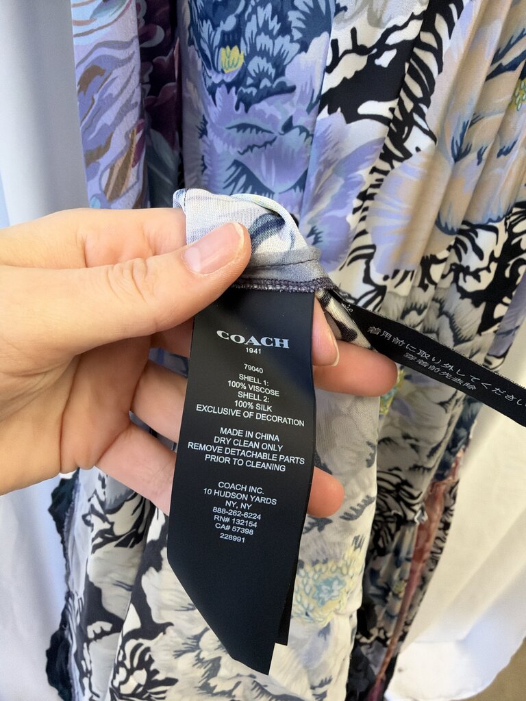 Coach x Kaffe Fassett Floral Assymetrical Hem Maxi Dress