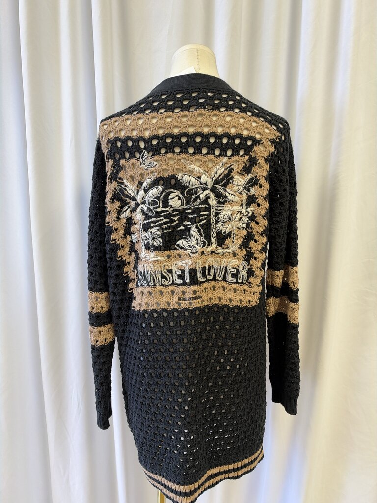 Red Valention Open Knit Cardigan