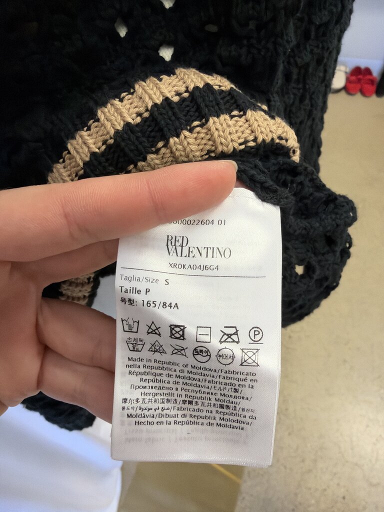 Red Valention Open Knit Cardigan