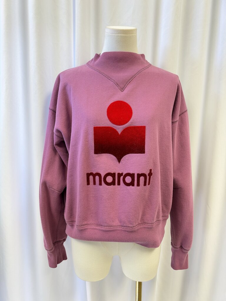 Isabel Marant Purple Mock Neck Graphic Sweatshirt