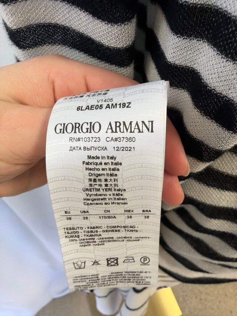 Armani Cashmere Long Striped Cardigan