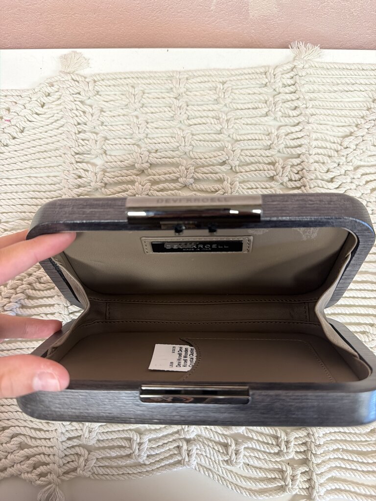 Devi Kroell Wooden Crystal Cluster Clutch w/ Dustbag (Originally approx. $1300+)