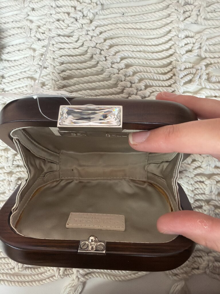 Devi Kroell Wooden Crystal Clutch w/ Dustbag (Originally approx. $1300+)