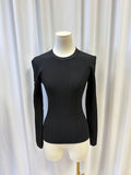 Autumn Cashmere Ribbed Long Sleeve Button Detail Top