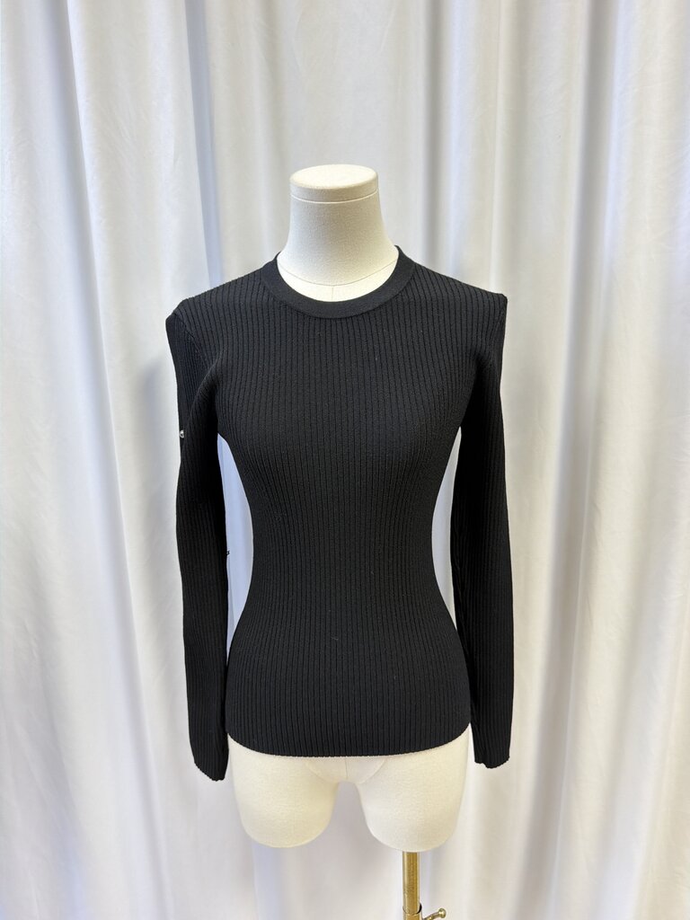 Autumn Cashmere Ribbed Long Sleeve Button Detail Top
