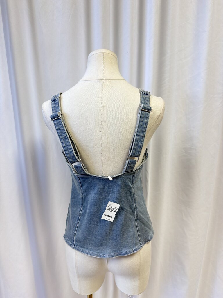 Free People Denim Button Up Tank