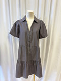 Brochu Walker Black Short Sleeve Button Dress