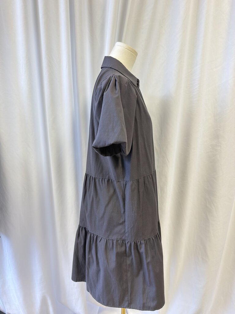 Brochu Walker Black Short Sleeve Button Dress