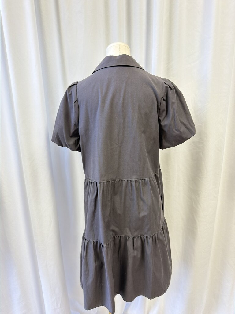 Brochu Walker Black Short Sleeve Button Dress