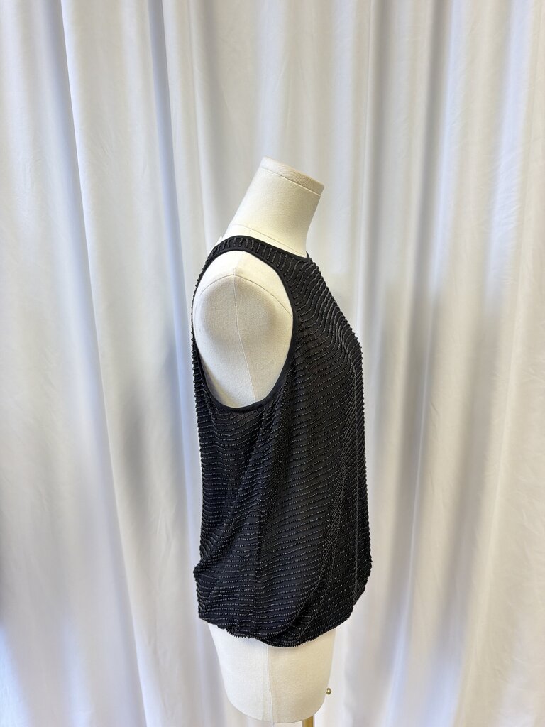 L'Agence Beaded Black Tank