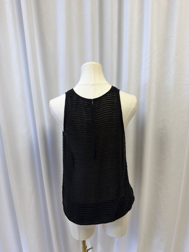 L'Agence Beaded Black Tank