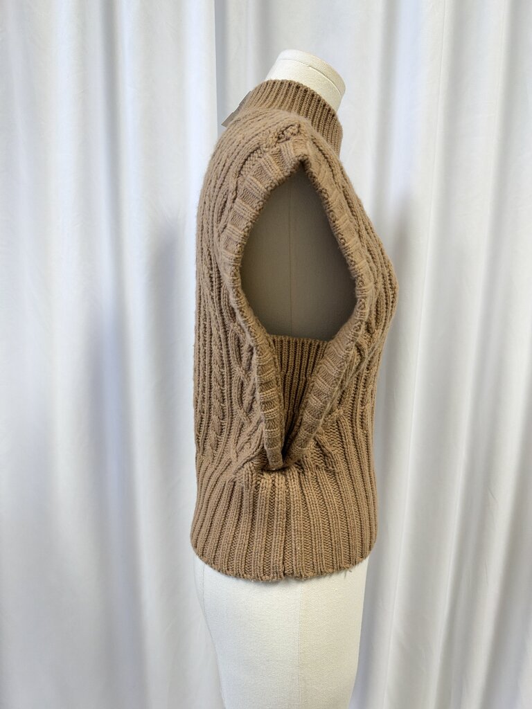 Veronica Beard Camel Mock Neck Sweater Vest