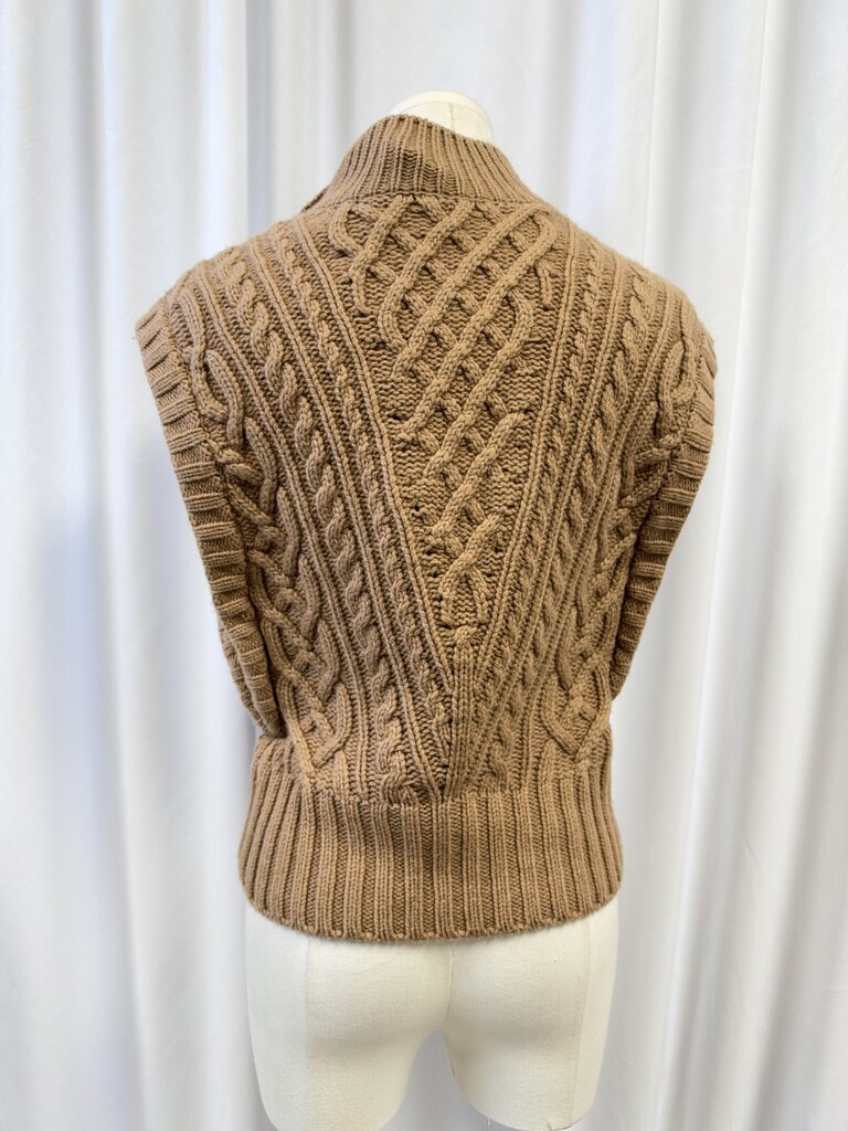 Veronica Beard Camel Mock Neck Sweater Vest