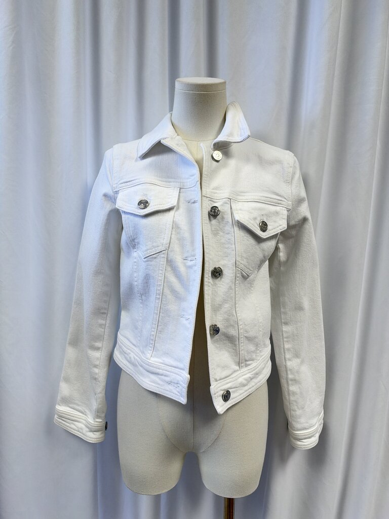 Reiss White Cropped Denim Jacket NWT