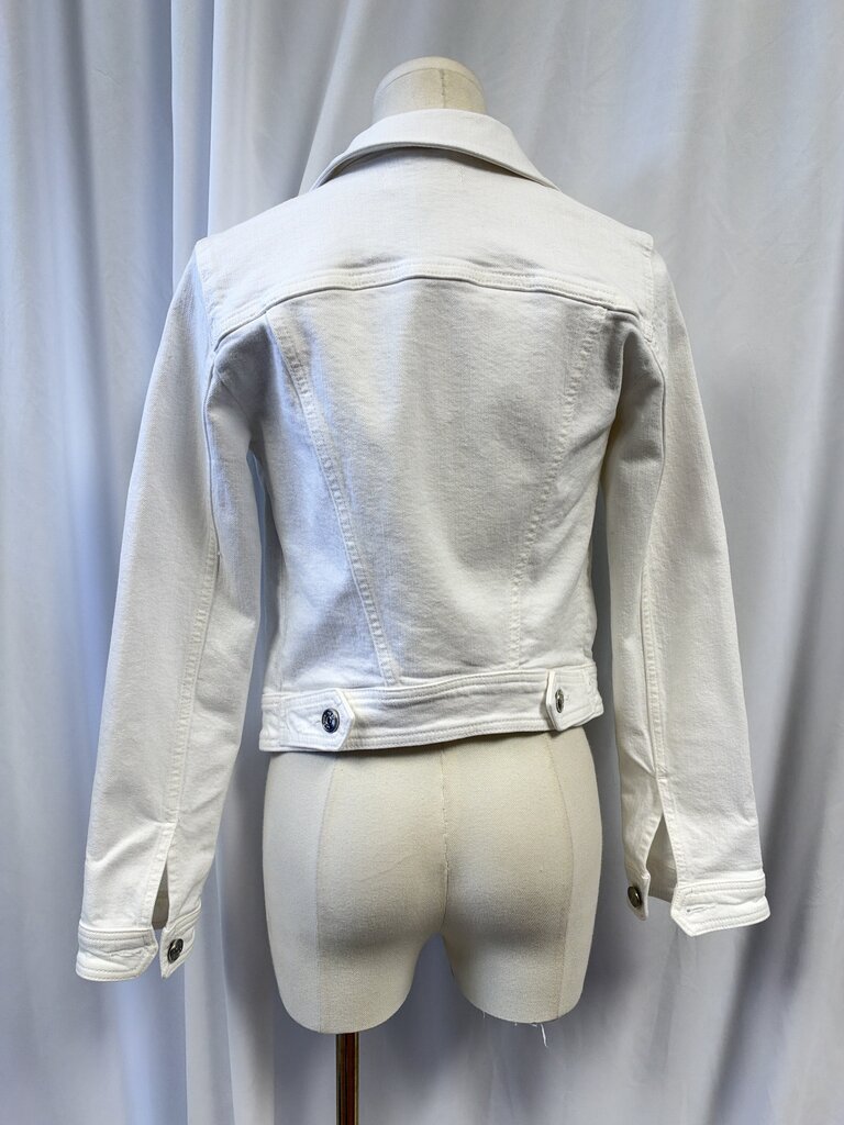 Reiss White Cropped Denim Jacket NWT