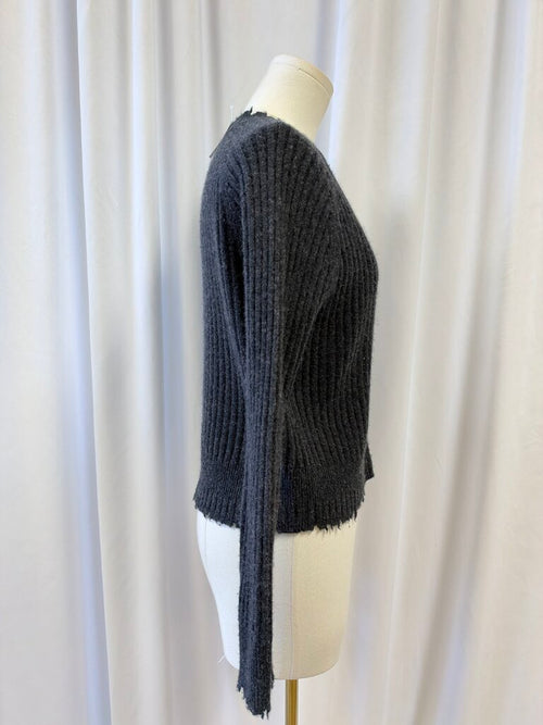 27 Miles Charcoal Cashmere V Neck Sweater