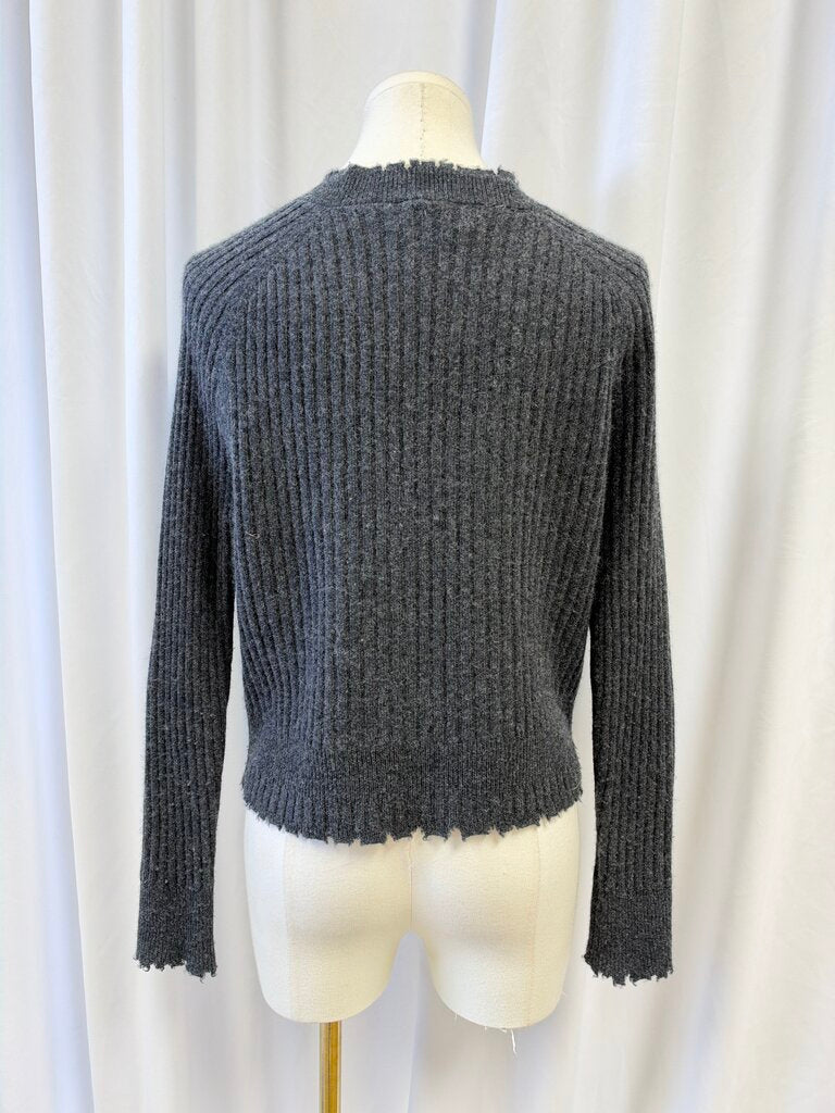 27 Miles Charcoal Cashmere V Neck Sweater