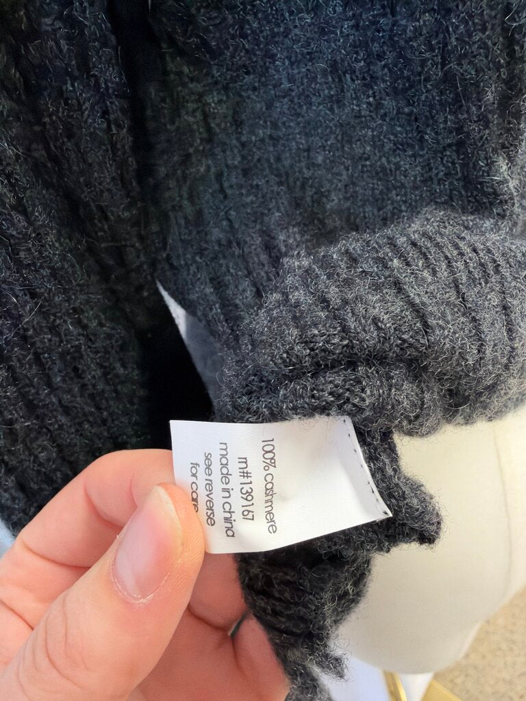 27 Miles Charcoal Cashmere V Neck Sweater