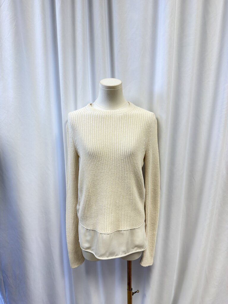 Theory Knit Long Sleeve Top w/ Silk Back