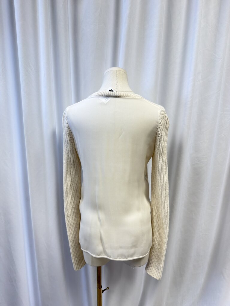 Theory Knit Long Sleeve Top w/ Silk Back