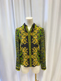 alice + olivia "Willa Baroque-Print" Silk Top