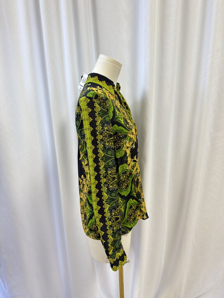 alice + olivia "Willa Baroque-Print" Silk Top