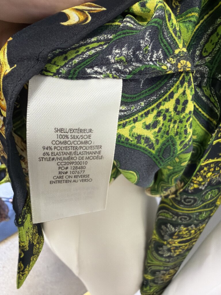 alice + olivia "Willa Baroque-Print" Silk Top