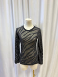 rag & bone Sheer Patterned Long Sleeve Top