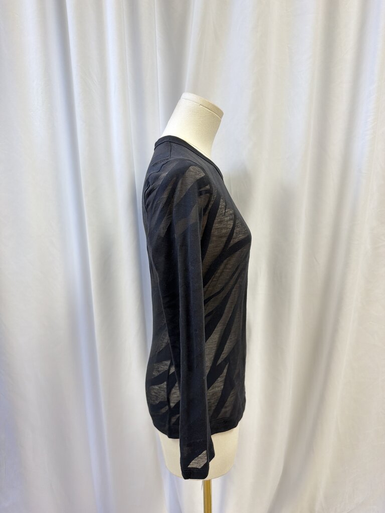 rag & bone Sheer Patterned Long Sleeve Top