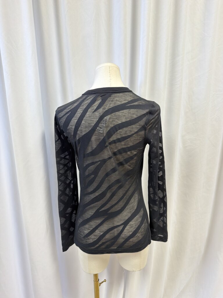 rag & bone Sheer Patterned Long Sleeve Top