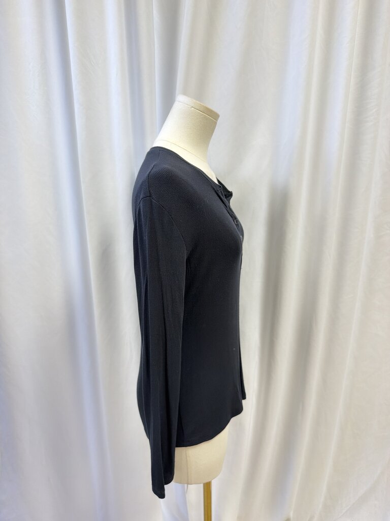 L'Agence Ribbed Long Sleeve V-Neck Top