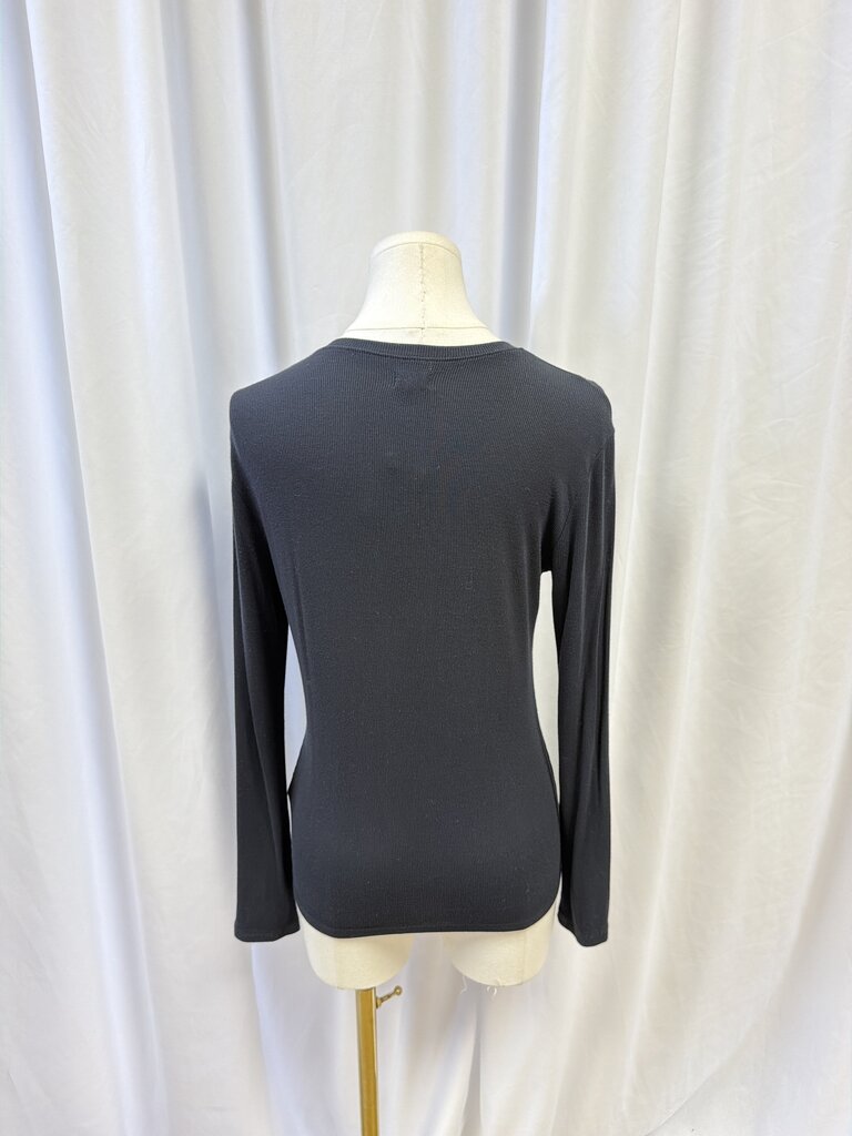 L'Agence Ribbed Long Sleeve V-Neck Top