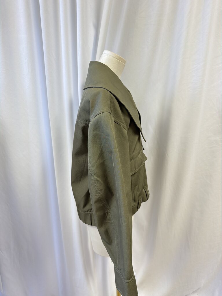 Ganni Olive Cropped Jacket