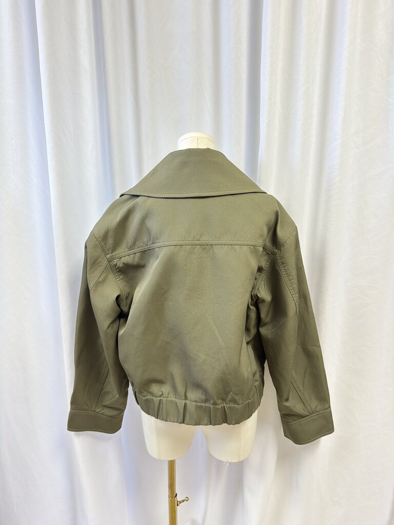 Ganni Olive Cropped Jacket