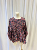 Apiece Apart Floral Flounce Silk Top