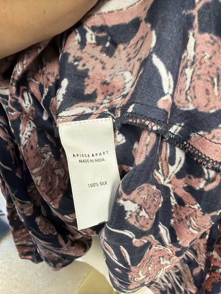 Apiece Apart Floral Flounce Silk Top