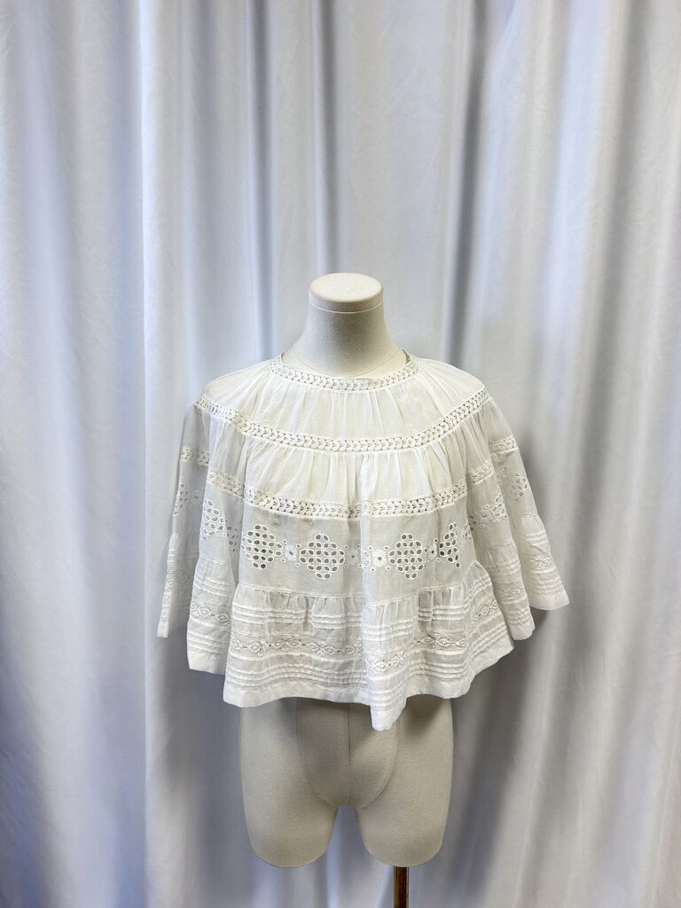 Marant Etoile Lace Cotton Voile Top NWT