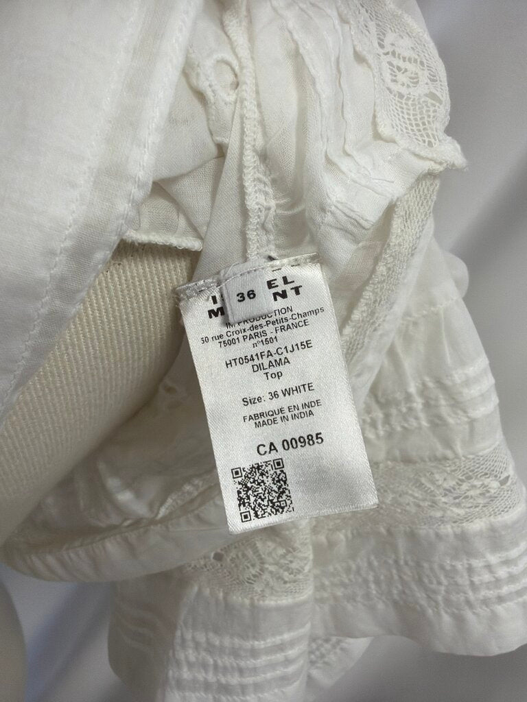 Marant Etoile Lace Cotton Voile Top NWT