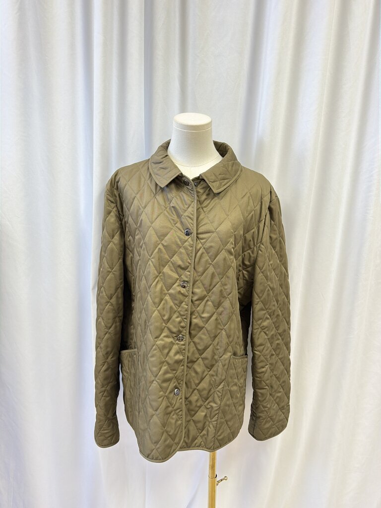 Burberry Olive Quilted Barn Jacket