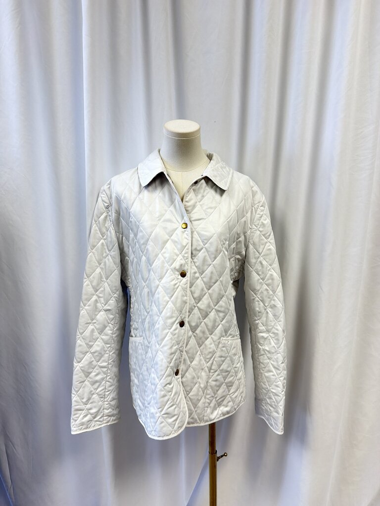 Burberry White Quilted Barn Jacket
