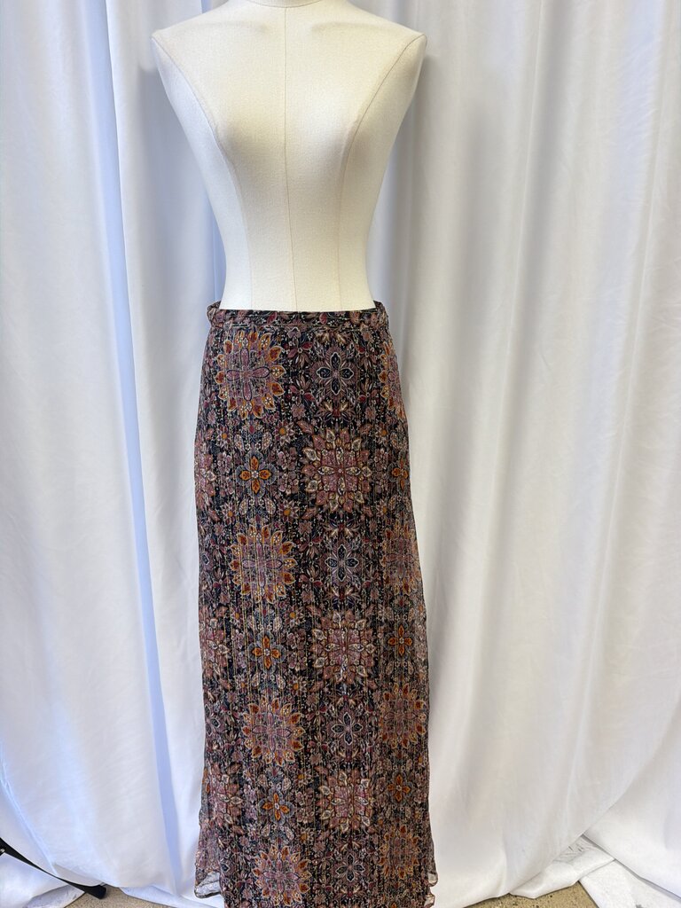 House of Harlow Floral Metallic Maxi Skirt