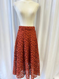 Vince Rust Eyelet Midi Skirt