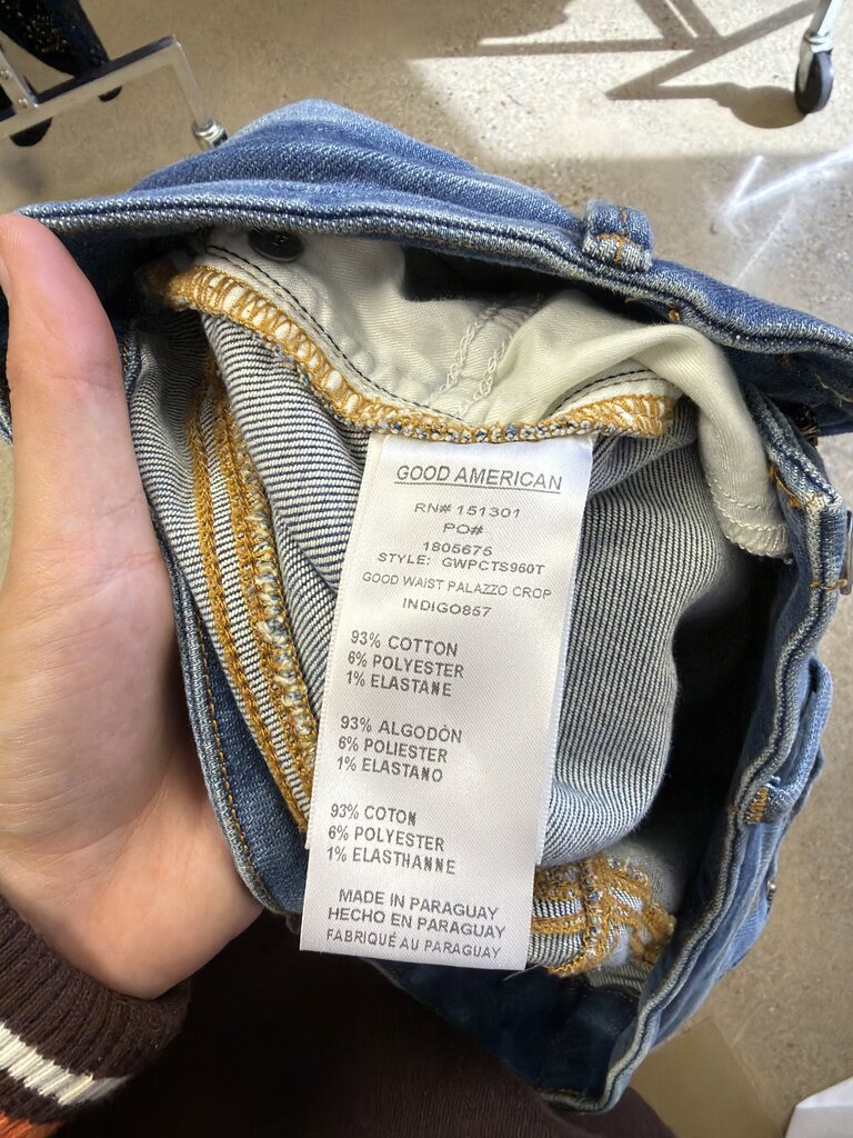 Good American Cropped Wide Leg Jean
