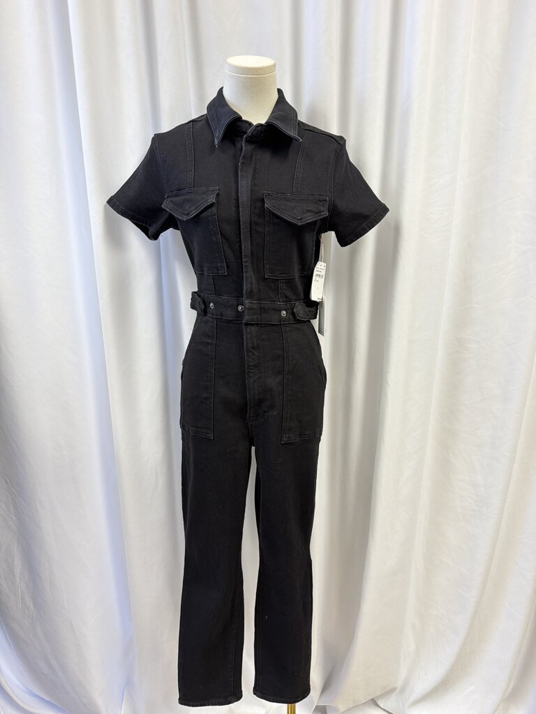 Good American Black Denim Jumpsuit NWT