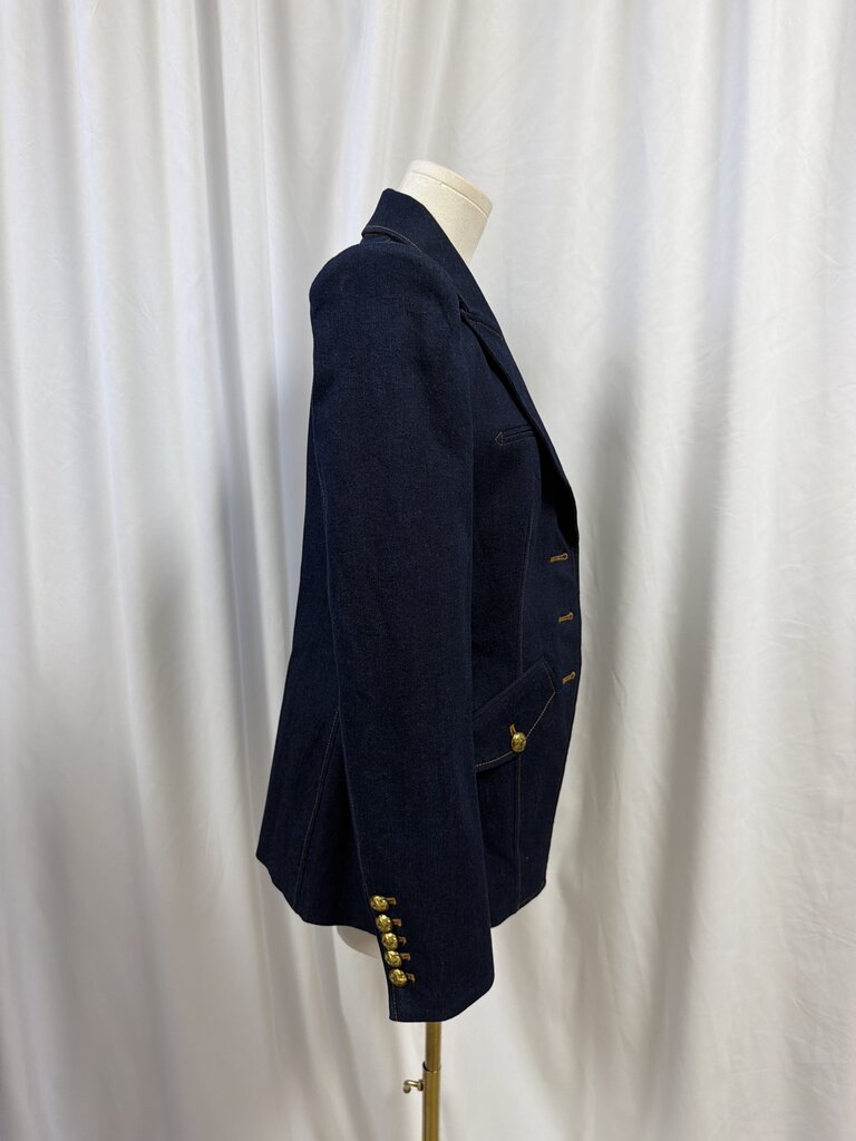 Veronica Beard Denim Blazer w/Gold Buttons