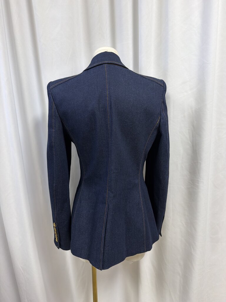 Veronica Beard Denim Blazer w/Gold Buttons
