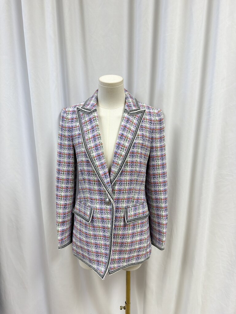 Veronica Beard Violet Plaid Etney Blazer