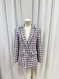 Veronica Beard Violet Plaid Etney Blazer