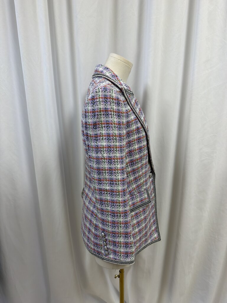 Veronica Beard Violet Plaid Etney Blazer