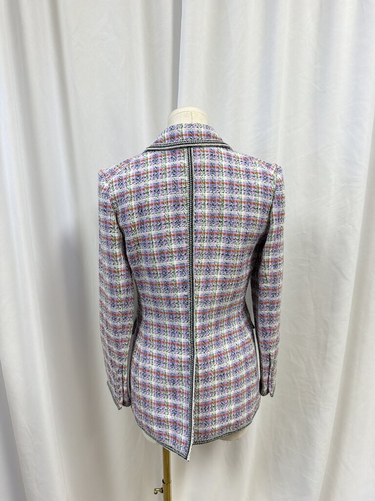 Veronica Beard Violet Plaid Etney Blazer